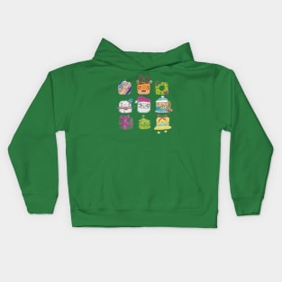 Cute Pack of New Year Symbols Kids Hoodie